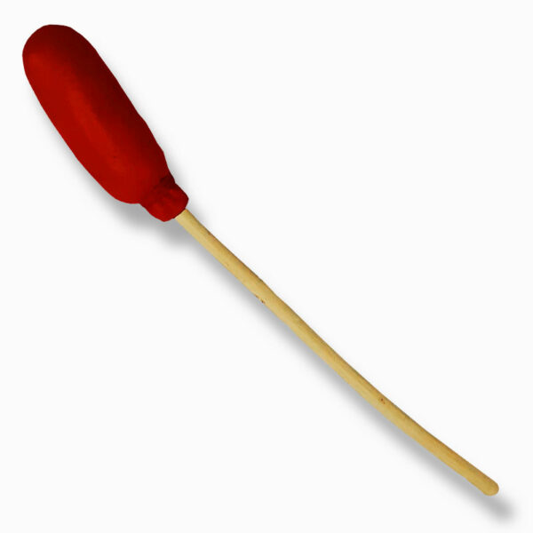 Schläger - Stiel naturfarbig, Schlägerkopf Leder Farbe rot